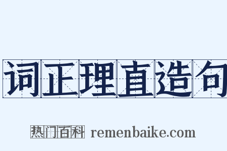 词正理直造句是什么意思的图片